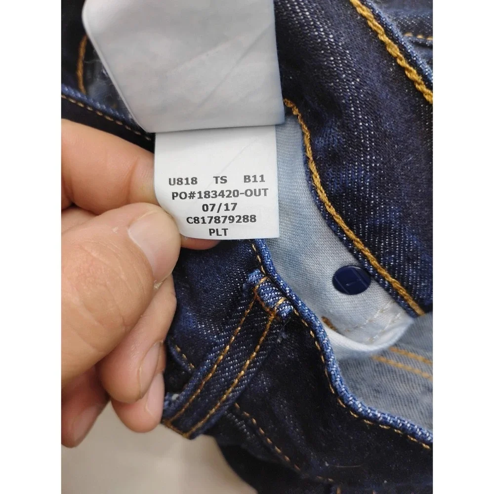 Tommy Hilfiger Straight Jeans Mens Blue Dark Wash Denim 40x30